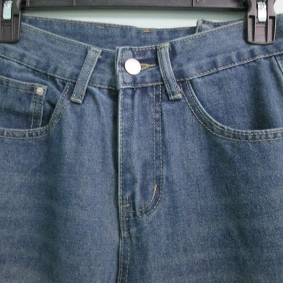 Three Button Baggy Wide Leg Boyfriend Jeans by Commense-Denim-XS-NWT - Picture 4 of 16